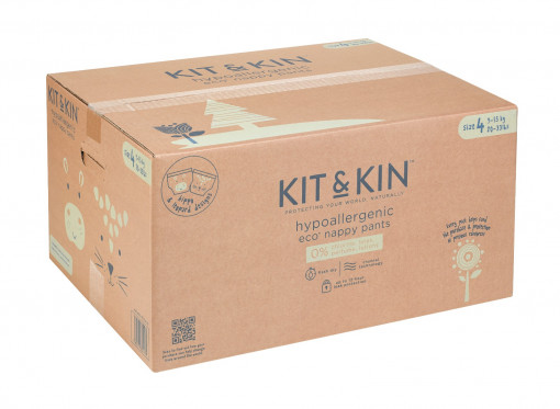 Scutece Hipoalergenice Eco Kit&Kin Chilotel Maxi, Marimea 4, 9-15 kg, 132 buc