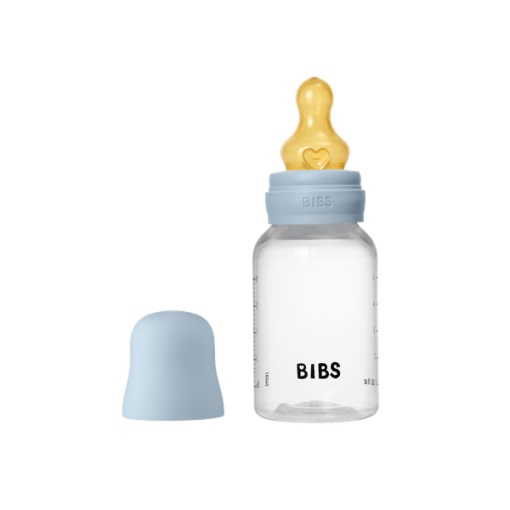 BIBS - Set complet biberon anticolici PP fara BPA, 150 ml, Latex, Baby Blue