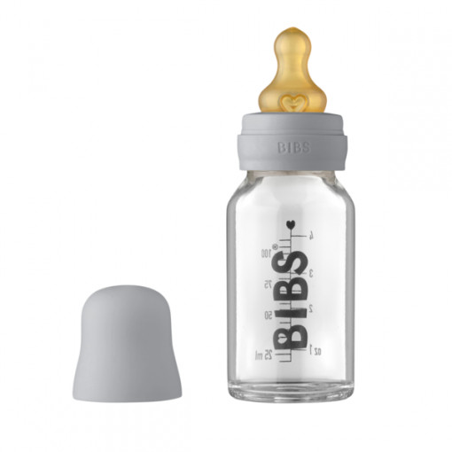 BIBS - Set complet biberon din sticla anticolici, 110 ml, Cloud