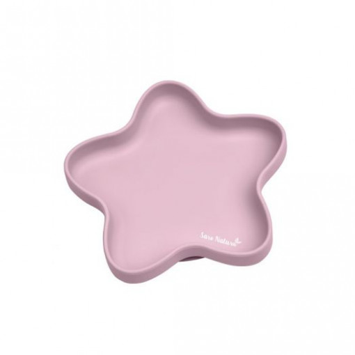 Farfurie Silicon Stea Roz