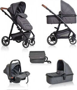 BabyGo - Carucior 3 in 1 Simplex, Grey Melange - Img 7