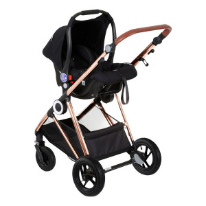 BabyGo - Carucior 3 in 1 AIR Halime black – cadru Gold - Img 6