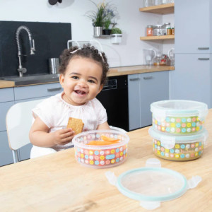 Badabulle - Set 3 boluri ermetice Maxi 300 ml, pentru pastrarea hranei - Img 4