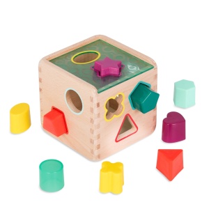 Cub educativ din lemn cu 9 forme diferite B.Toys - Img 1