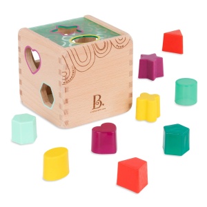 Cub educativ din lemn cu 9 forme diferite B.Toys - Img 2