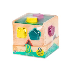 Cub educativ din lemn cu 9 forme diferite B.Toys - Img 6