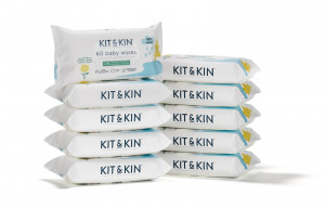 Servetele Umede Biodegradabile Kit&Kin 600 buc, 60buc x 10pachete - Img 1
