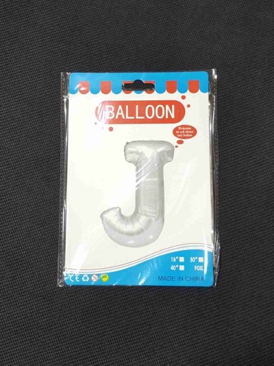 Balon Argintiu Litera J