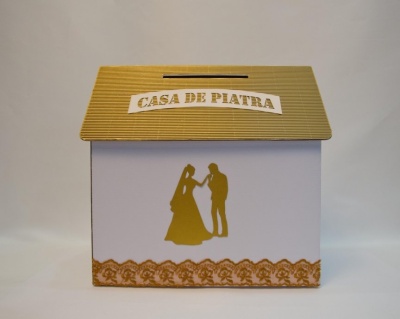 Casa de bani Alb cu Auriu