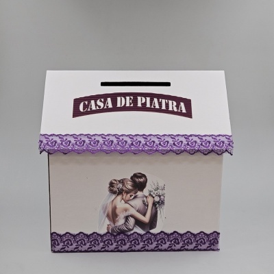 Casa pentru bani dantela mov, 2