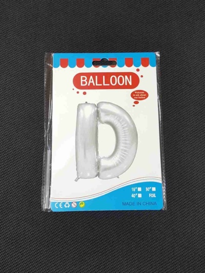 Balon Argintiu Litera D