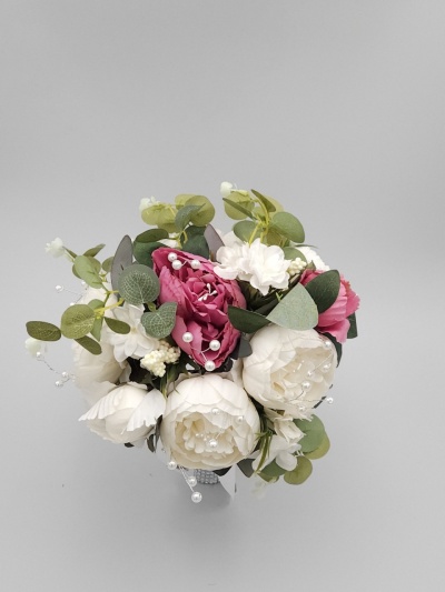 Buchet bujori ivory cu roz - Img 2