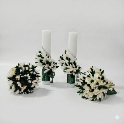 Set Lumanari si buchete, tematica verde2