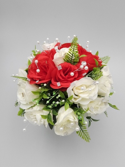 Buchet ivory si rosu - Img 2