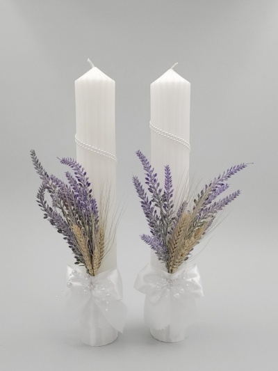 Lumanari Cununie striata lavanda