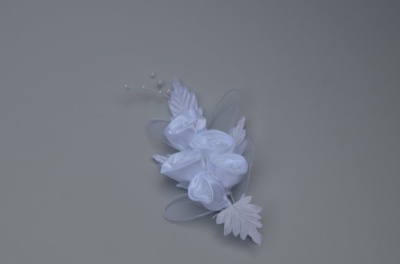 Floare Nunta G Saten alb