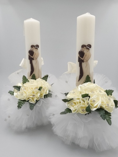 Lumanari buchet ivory