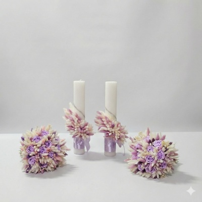 Set Lumanari si buchete Lavender Dream