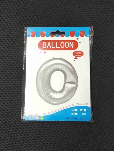 Balon Argintiu Litera O