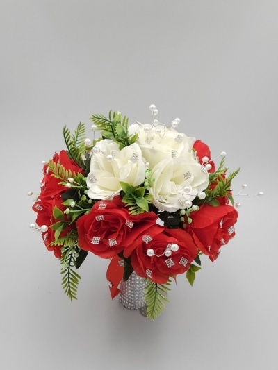 Buchet rosu cu ivory - Img 2