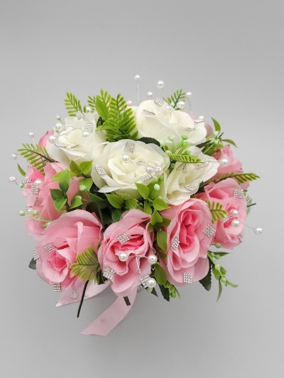 Buchet ivory cu roz - Img 2