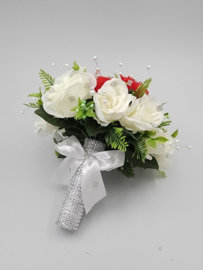 Buchet ivory si rosu - Img 3