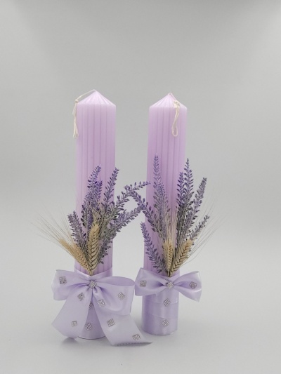 Lumanari Cununie striata lila lavanda