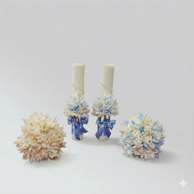 Set Lumanari si buchete turquaz