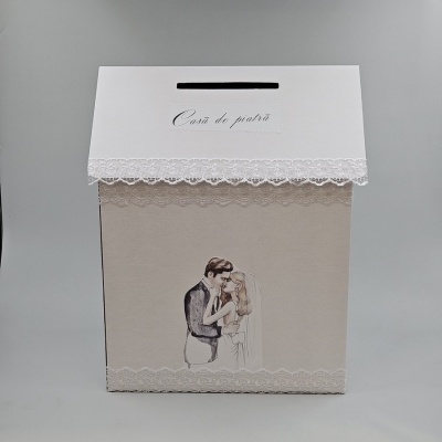 Casa pentru bani, dantela alba, miri, model XXL