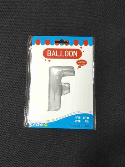Balon Argintiu Litera F