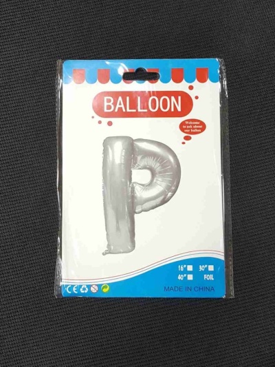Balon Argintiu Litera P