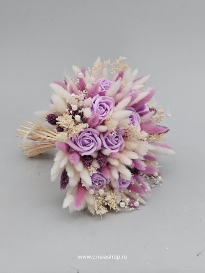 Buchet mireasa flori uscate, - Img 2