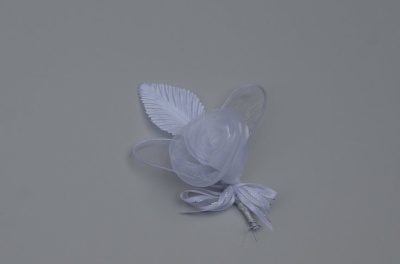 Floare nunta F organza alb