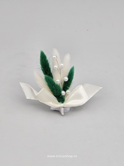 Floare nunta, flori uscate, lagurus verde si crem