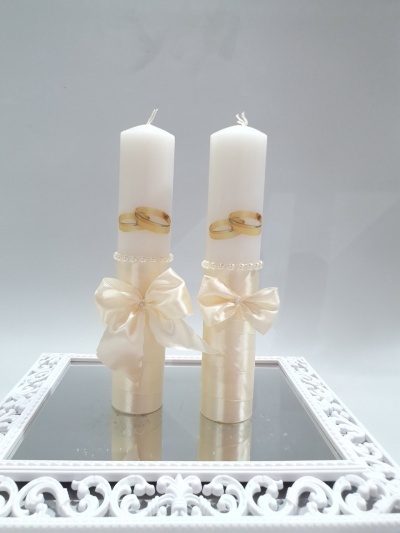 Lumanarii cununie ivory
