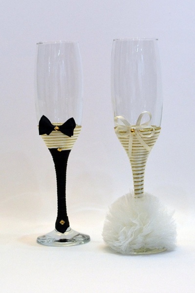 Pahare Tull Ivory cu auriu