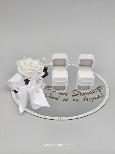 Platou Verighete White wedding