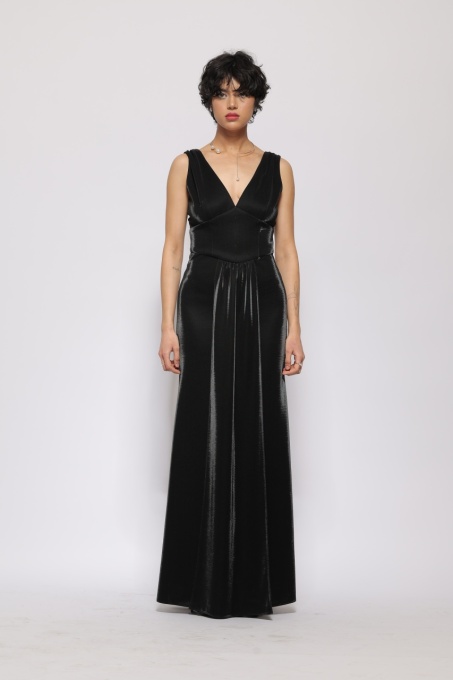 Rochie 'Nemesi' lungă din lurex cu eșarfă