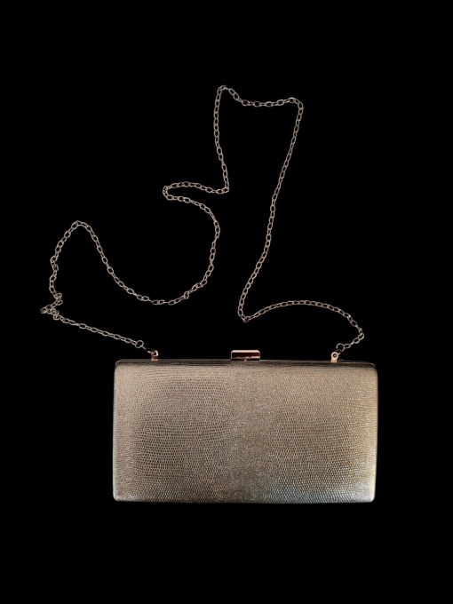 Clutch argintiu elegant cu lanț detașabil