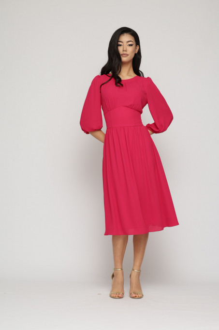 Rochie 'Loreen' fucsia evazată
