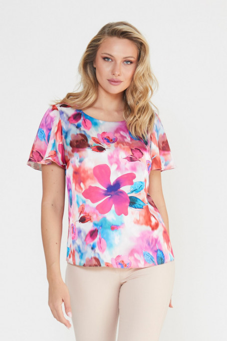 Top lejer cu imprimeu floral
