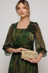 Clutch elegant auriu texturat - Img 3