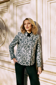 Haină 'Jolie' din stofă cu print leopard - Img 3