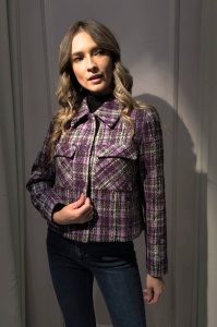 Jachetă 'Emily' matlasată cu imprimeu in carouri - Img 2