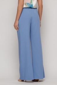 Pantaloni bleu evazați din vâscoză - Img 7