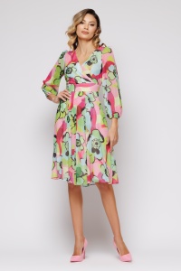 Rochie 'Aubrielle' din voal cu print floral - Img 2