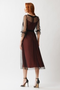 Rochie 'Celia' midi din satin si tulle - Img 4
