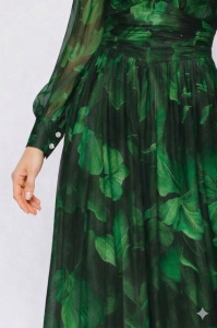 Rochie 'Dapfne' din mătase naturală imprimată - Img 3