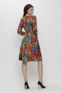 Rochie 'Josephine' din tricot cu print multicolor - Img 2