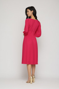 Rochie 'Loreen' fucsia evazată - Img 6